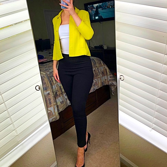 Zara Basic short yellow blazer size S - Picture 1 of 9